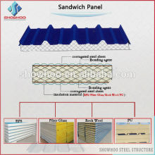 China Qingdao Showhoo EPS / Glasfaser-Sandwich-Panel für Stahl-Struktur-Werkstatt und Lager